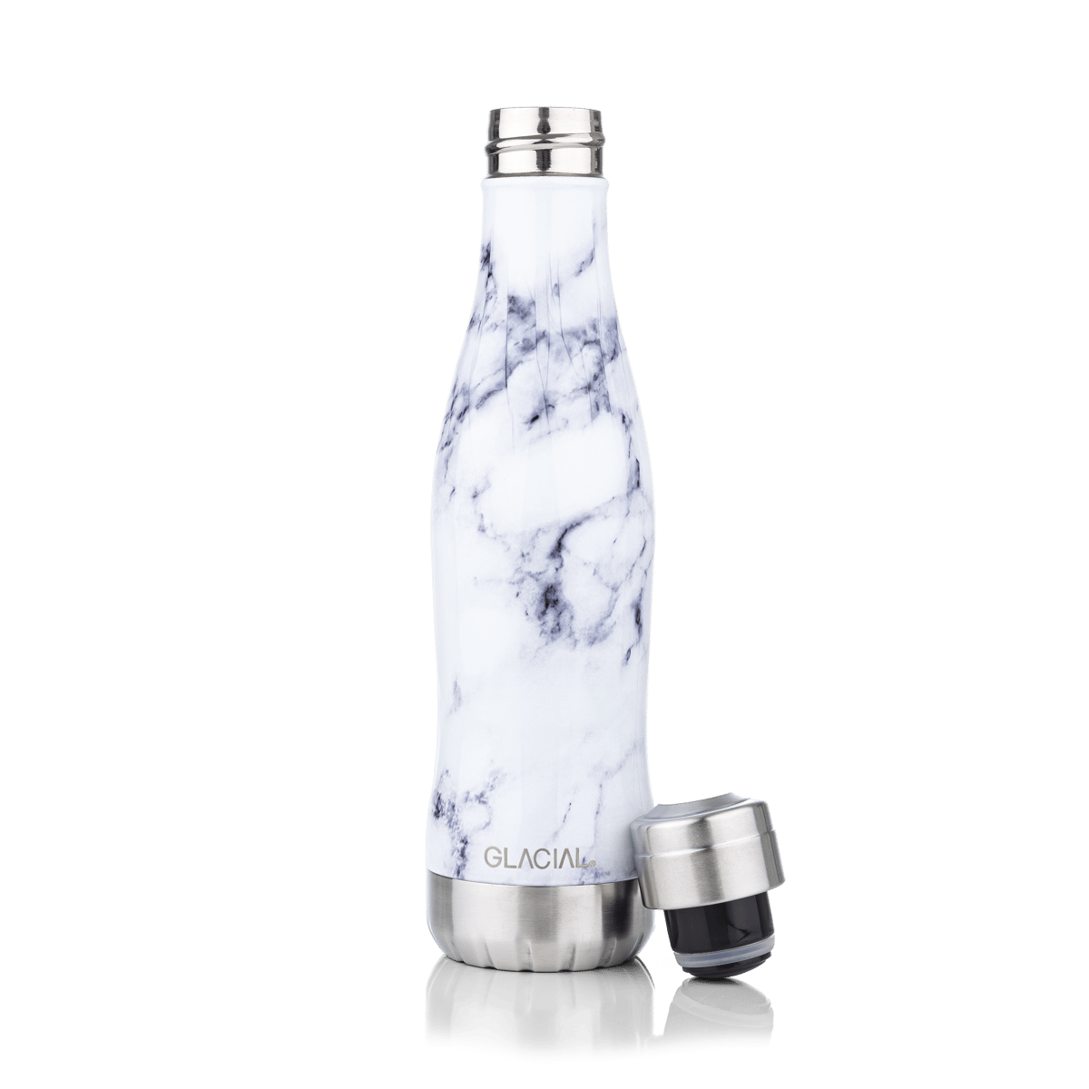 Glacial Glacial vannflaske 400 ml White marble