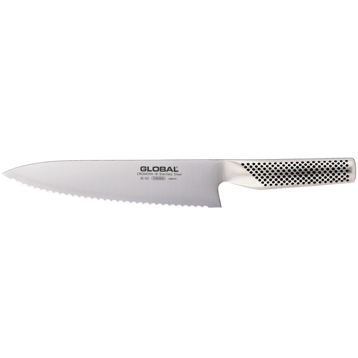 Global Global G-22R brødkniv 20 cm tagget rustfritt stål