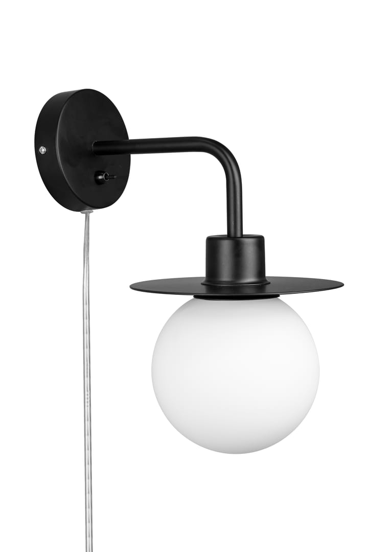 Art deco vegglampe med arm, Svart Globen Lighting