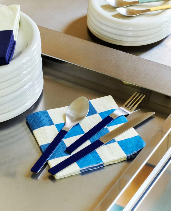 Pattern Lunch Check serviett 33x33 cm 20-pakning, Off white-blue M HAY