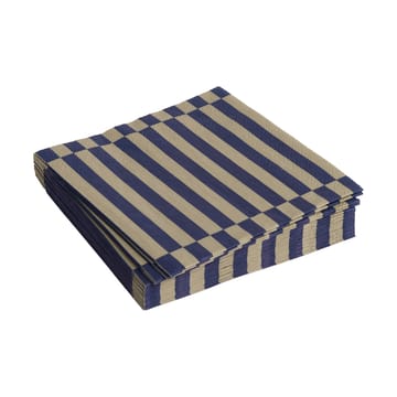 Pattern Lunch Stripe serviett 33x33 cm 20-pakning - Dark blue-dark sand pillar - HAY