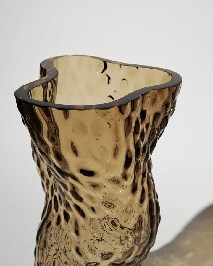 Ostrea Rock vase glass 30 cm, Smoke Hein Studio