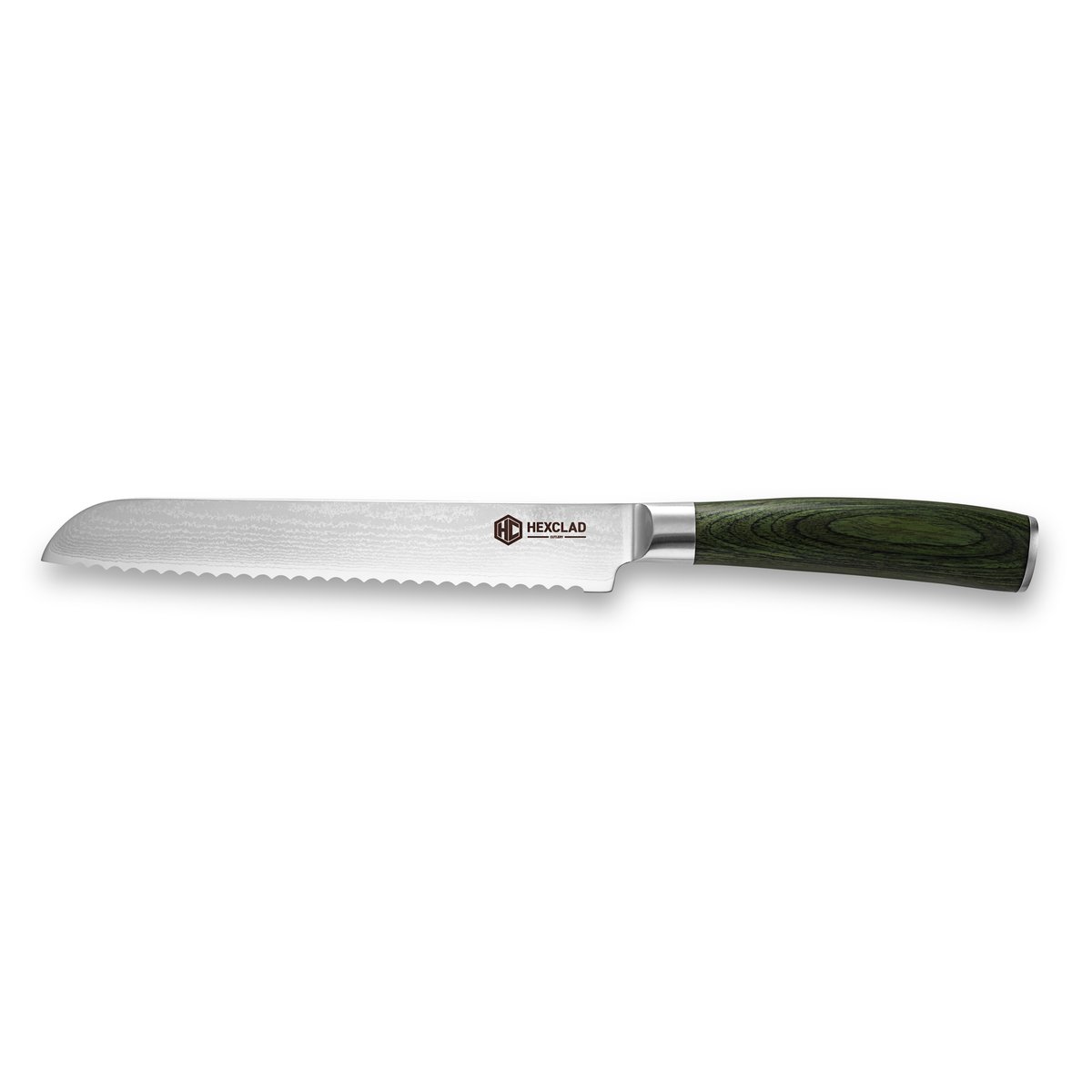 Hexclad Hexclad brødkniv 67-lags Damaskus 20 cm Grønn