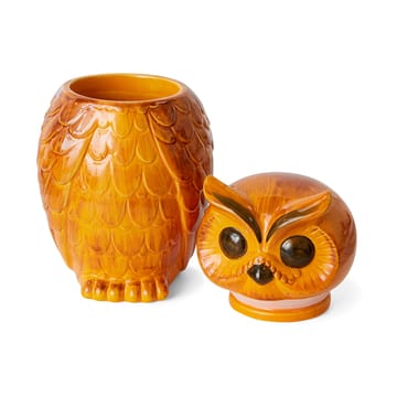 Keramisk owl oppbevaringskrukke - Tangerine - HKliving