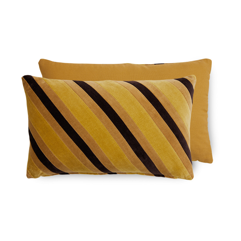 HKliving Striped velvet pute 30×50 cm Honey