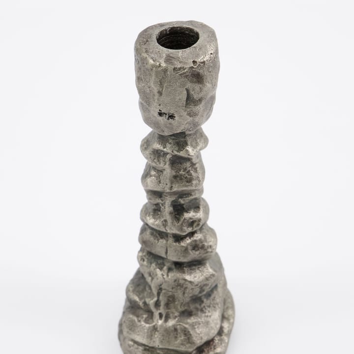 Raku lysestake antikksølv, 20 cm House Doctor