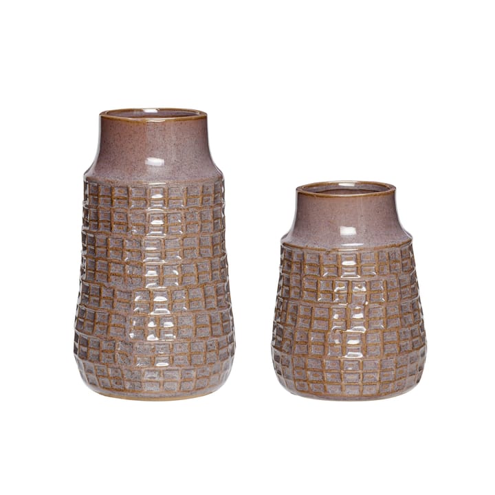 Hübsch Vase 2-pakning 12x15 cm - Lilla - Hübsch