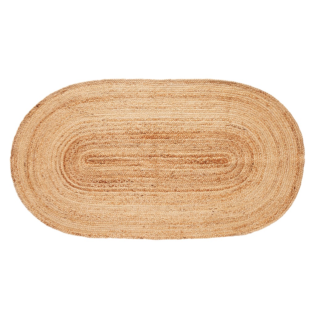 Hübsch Jutematte oval 100×200 cm Natur