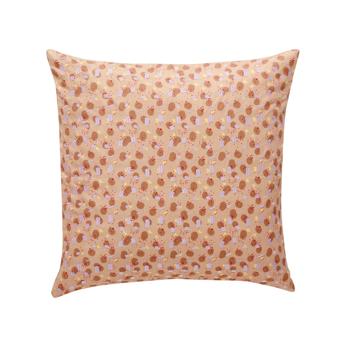 Hübsch Pute med bomullsfyll 50×50 cm Beige-brun-lilla