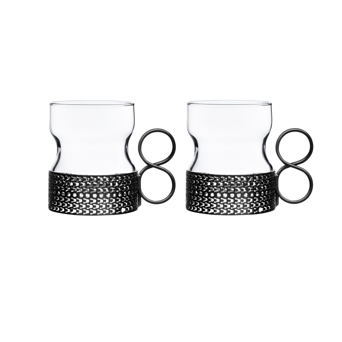 Iittala Tsaikka glass med holder 23 cl 2-pakn. Sort