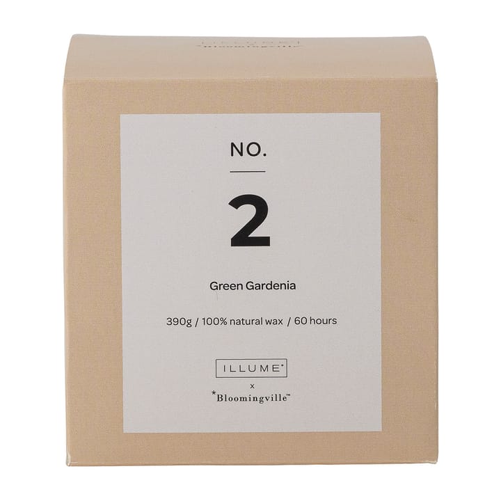 NO. 2 Green Gardenia duftlys, 390 g + Giftbox Illume x Bloomingville