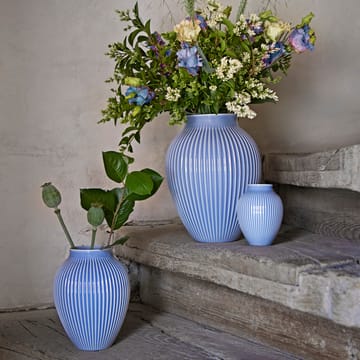 Knabstrup riflet vase 20 cm - Lavendelblå - Knabstrup Keramik