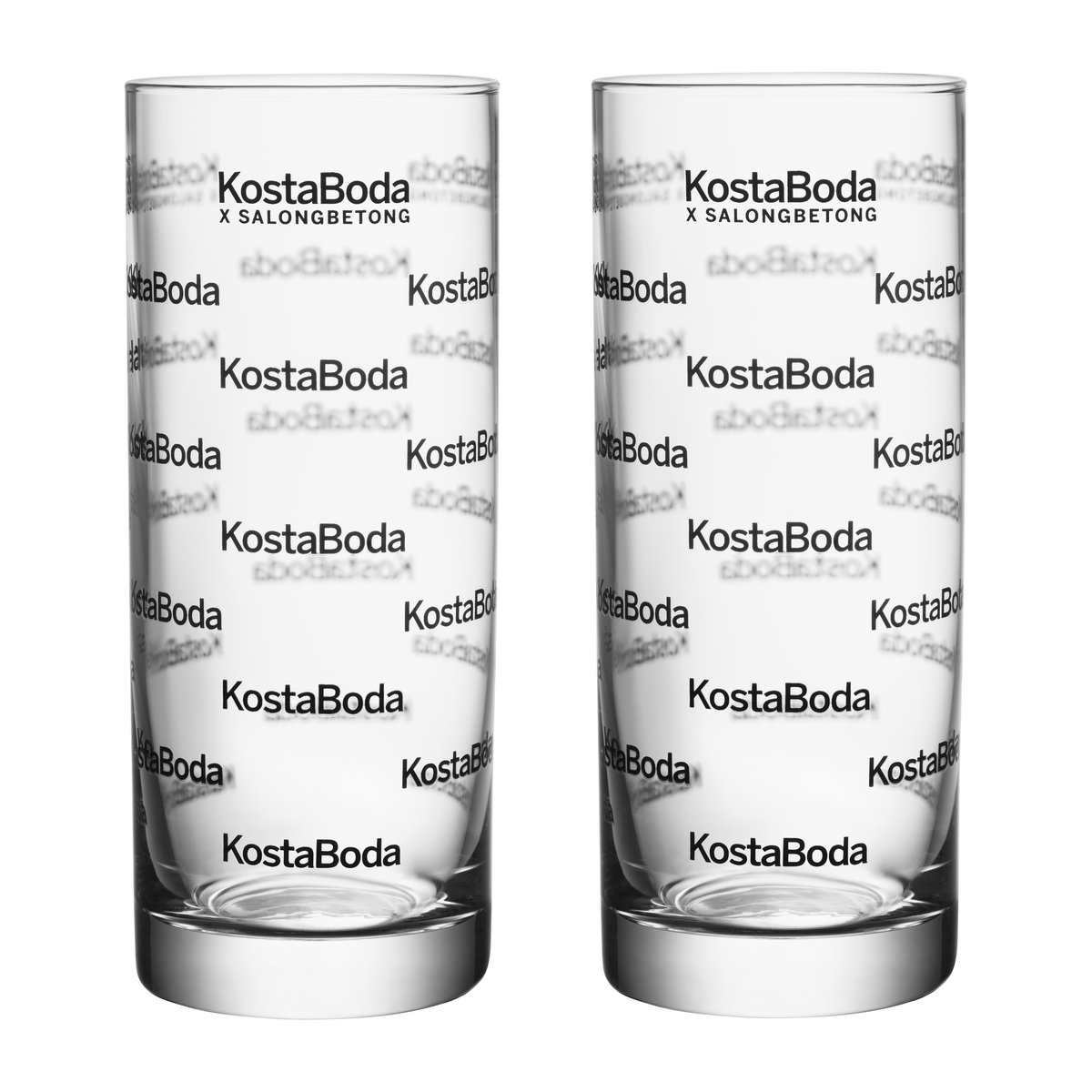 Kosta Boda Salong Betong highball glass 33 cl 2-pakning Klar-sort