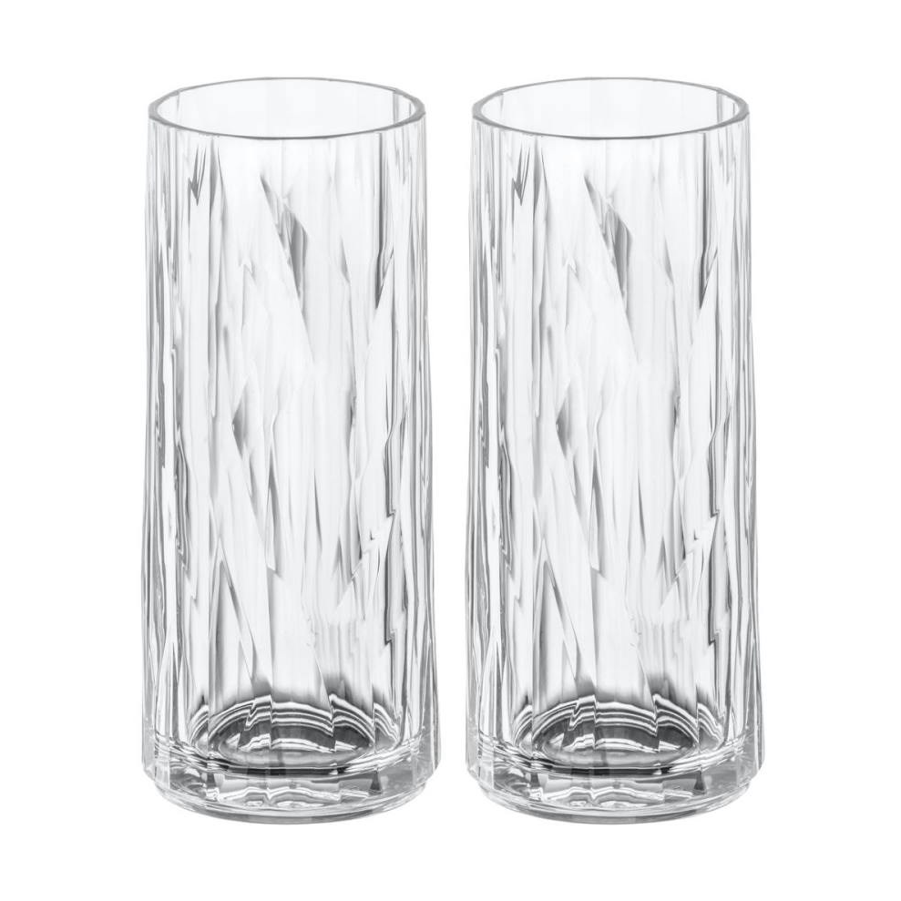 Koziol Club No. 3 longdrinkglass plast 25 cl 2-pakning Krystallklar