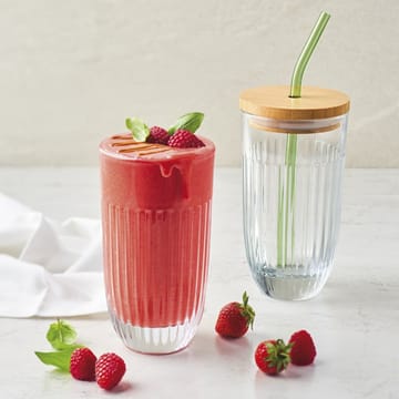 Ouessant smoothieglass med lokk og sugerør 43 cl - Transparent - La Rochère