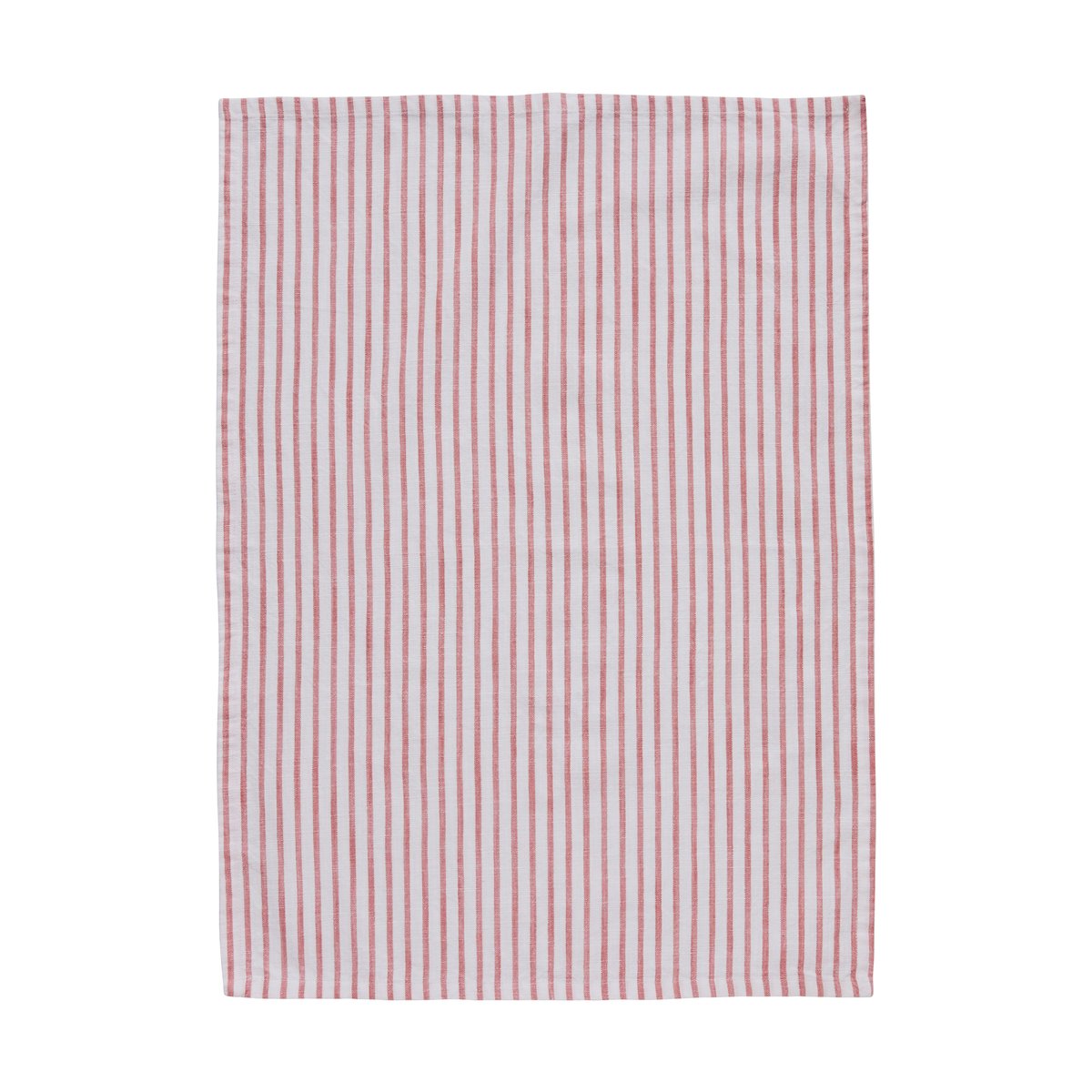 Lene Bjerre Olivia kjøkkenhåndkle smale striper 50×70 cm Off White-Dark Coral