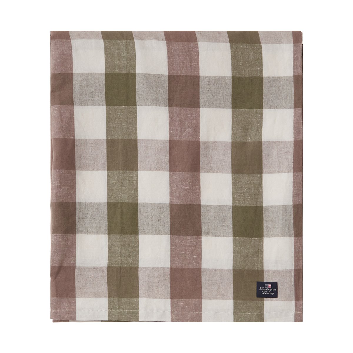 Lexington Checked Cotton Linen duk 150 x 250 cm Olive