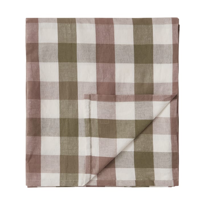 Checked Cotton Linen duk 150 x 350 cm, Olive Lexington