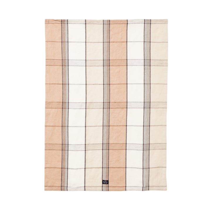Checked Linen/Cotton kjøkkenhåndkle 50x70 cm, Beige-white Lexington