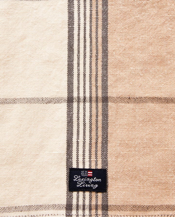 Checked Linen/Cotton kjøkkenhåndkle 50x70 cm, Beige-white Lexington