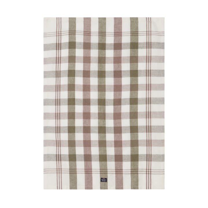 Checked Linen/Cotton kjøkkenhåndkle 50x70 cm, Olive Lexington