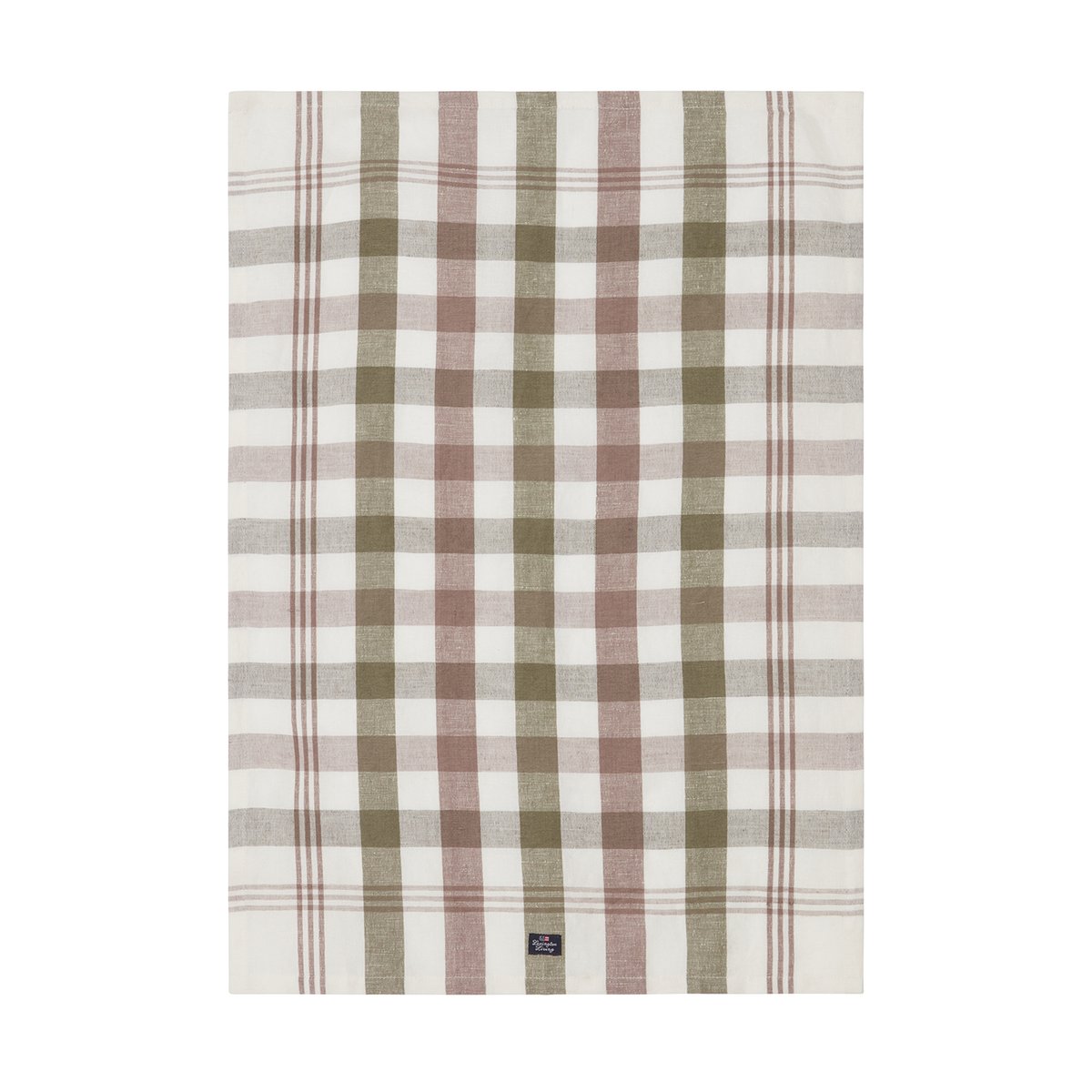 Lexington Checked Linen/Cotton kjøkkenhåndkle 50×70 cm Olive