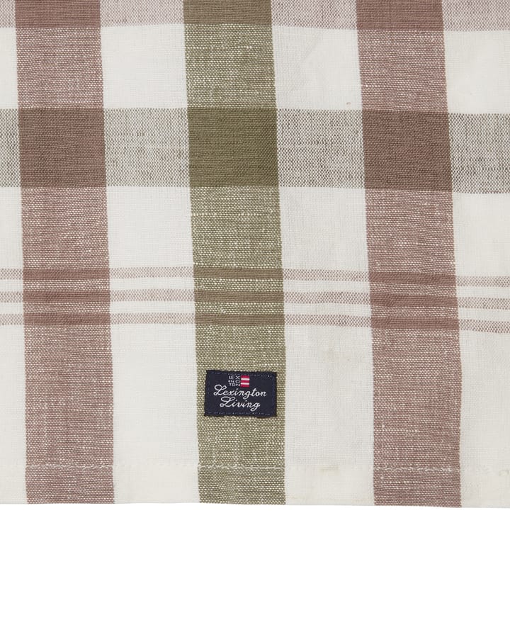 Checked Linen/Cotton kjøkkenhåndkle 50x70 cm, Olive Lexington