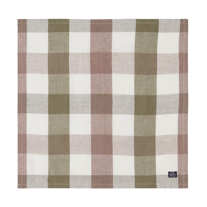 Checked Linen/Cotton stoffserviett 50x50 cm - Olive - Lexington