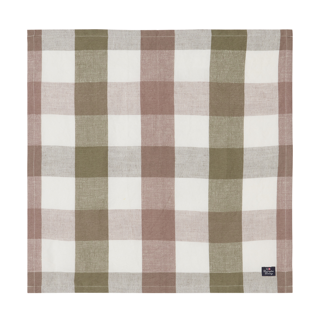 Lexington Checked Linen/Cotton stoffserviett 50×50 cm Olive