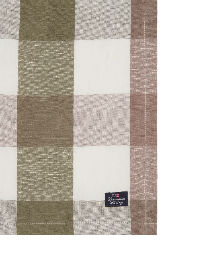 Checked Linen/Cotton stoffserviett 50x50 cm, Olive Lexington