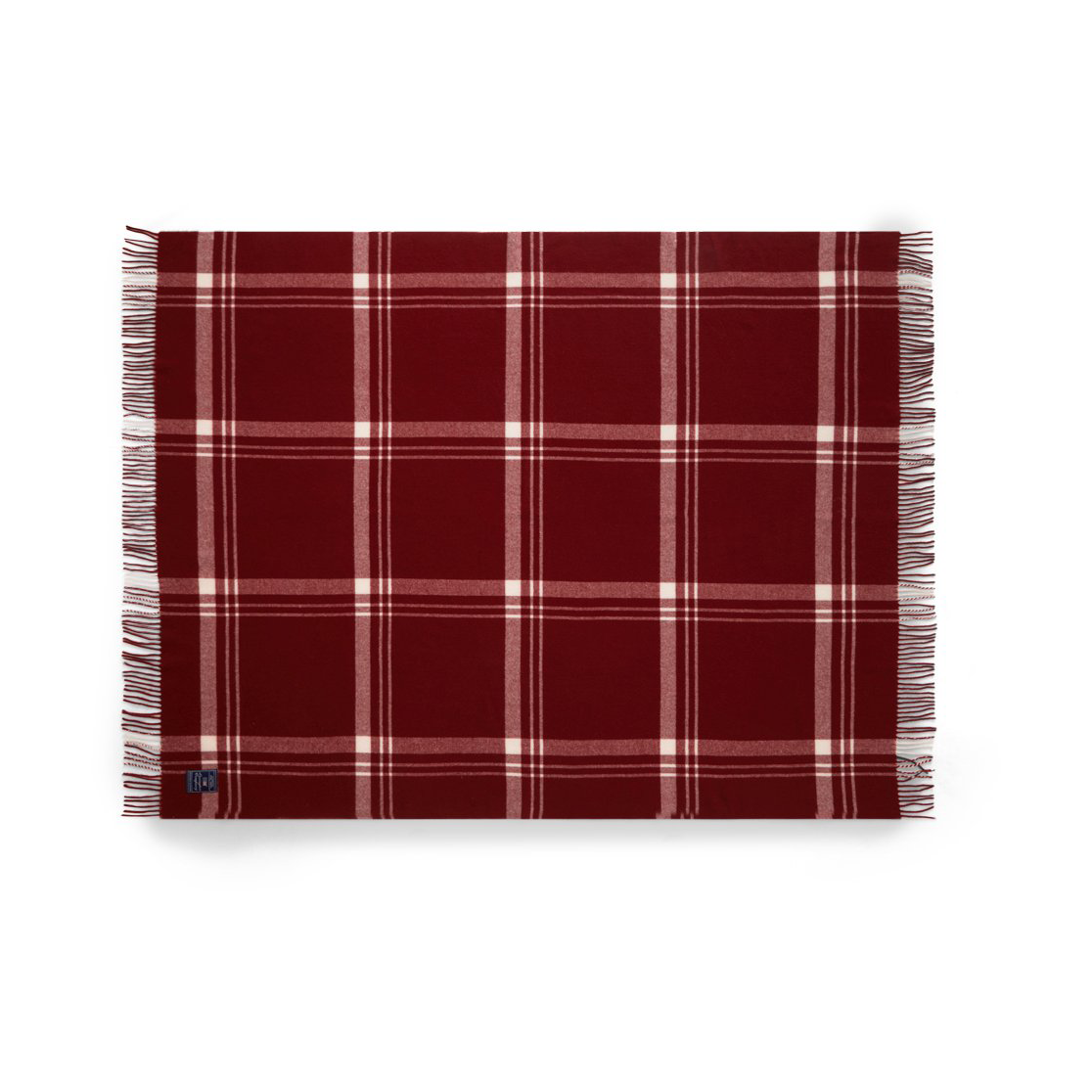 Lexington Checked Recycled Wool pledd 130 x 170 cm Red-white