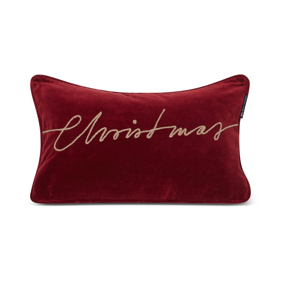 Lexington Christmas Organic Cotton Velvet pute 30 x 50 cm Red