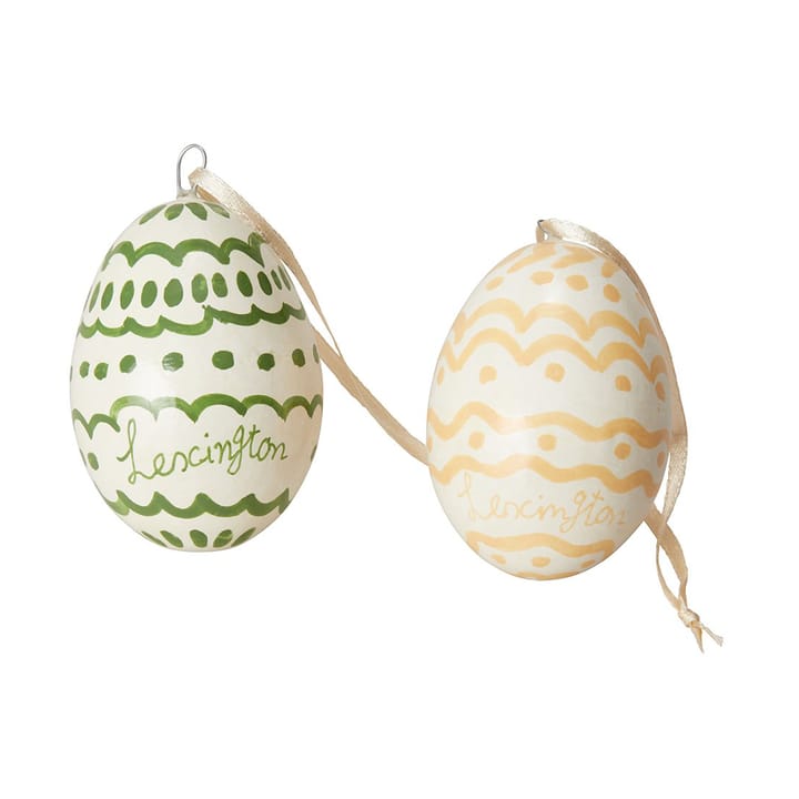 Easter Eggs in Papier Maché påskepynt 2-pk - Green-yellow - Lexington