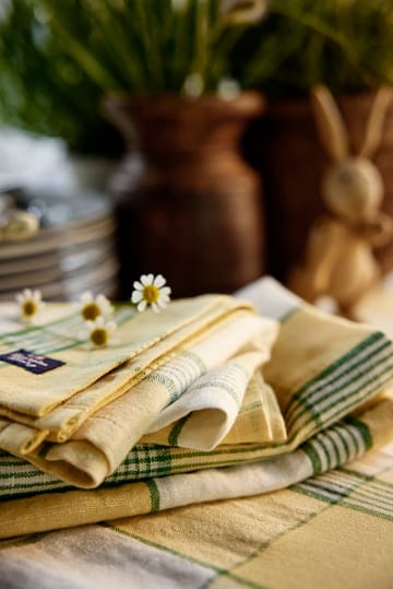 Easter Linen/Cotton bordduk 150x250 cm - Yellow-green - Lexington