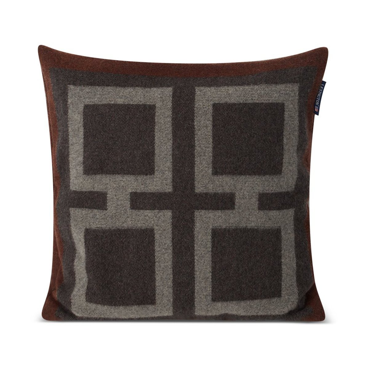 Lexington Graphic Recycled Wool putetrekk 50 x 50 cm Dark gray-white-brown