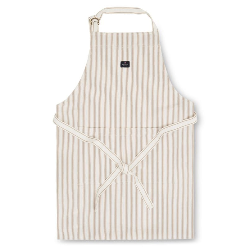 Lexington Icons Herringbone Striped forkle Beige-white