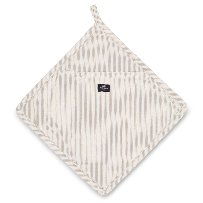 Lexington Icons Herringbone Striped grytelapp Beige-white