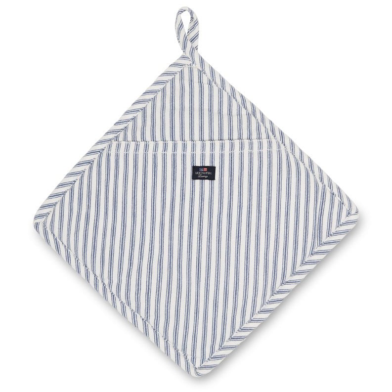 Lexington Icons Herringbone Striped grytelapp Blue-white