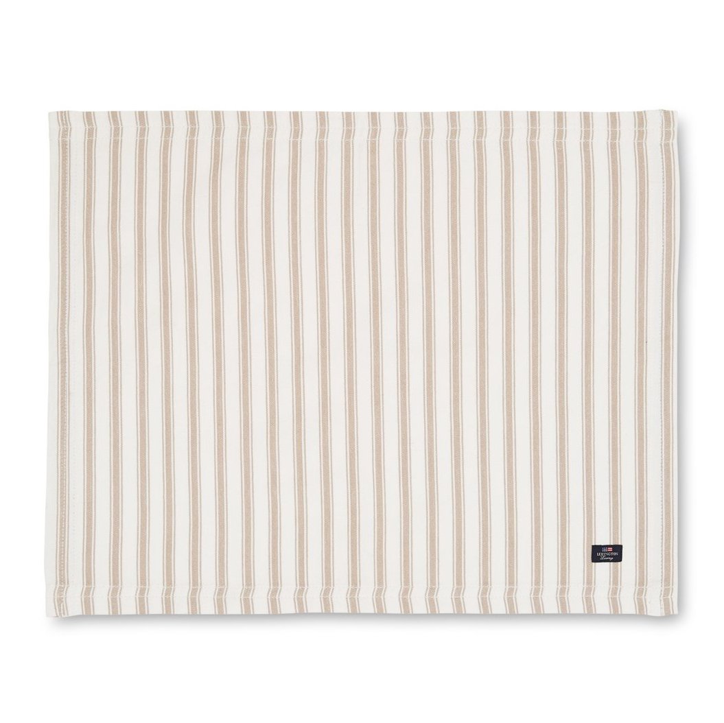 Lexington Icons Herringbone Striped spisebrikke 40×50 cm Beige-white