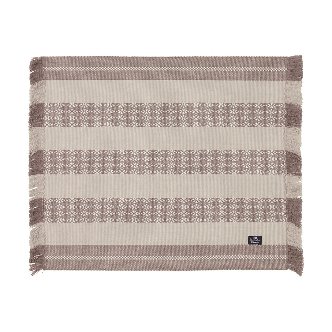 Lexington Jacquard Striped spisebrikke 40×50 cm Beige