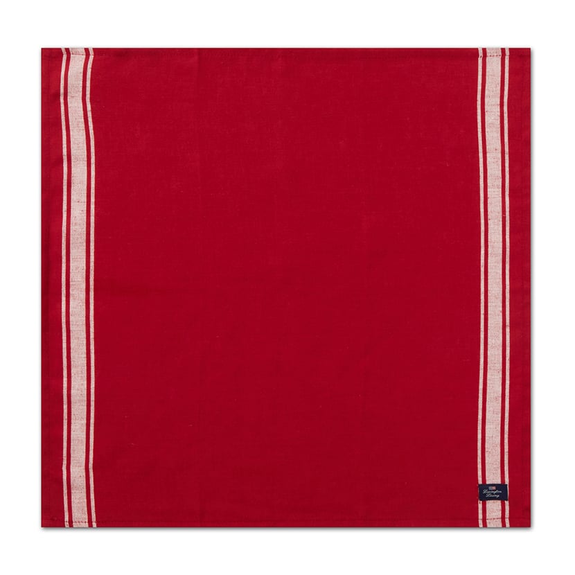 Lexington Side striped Cotton Linen serviett 50 x 50 cm Red-white