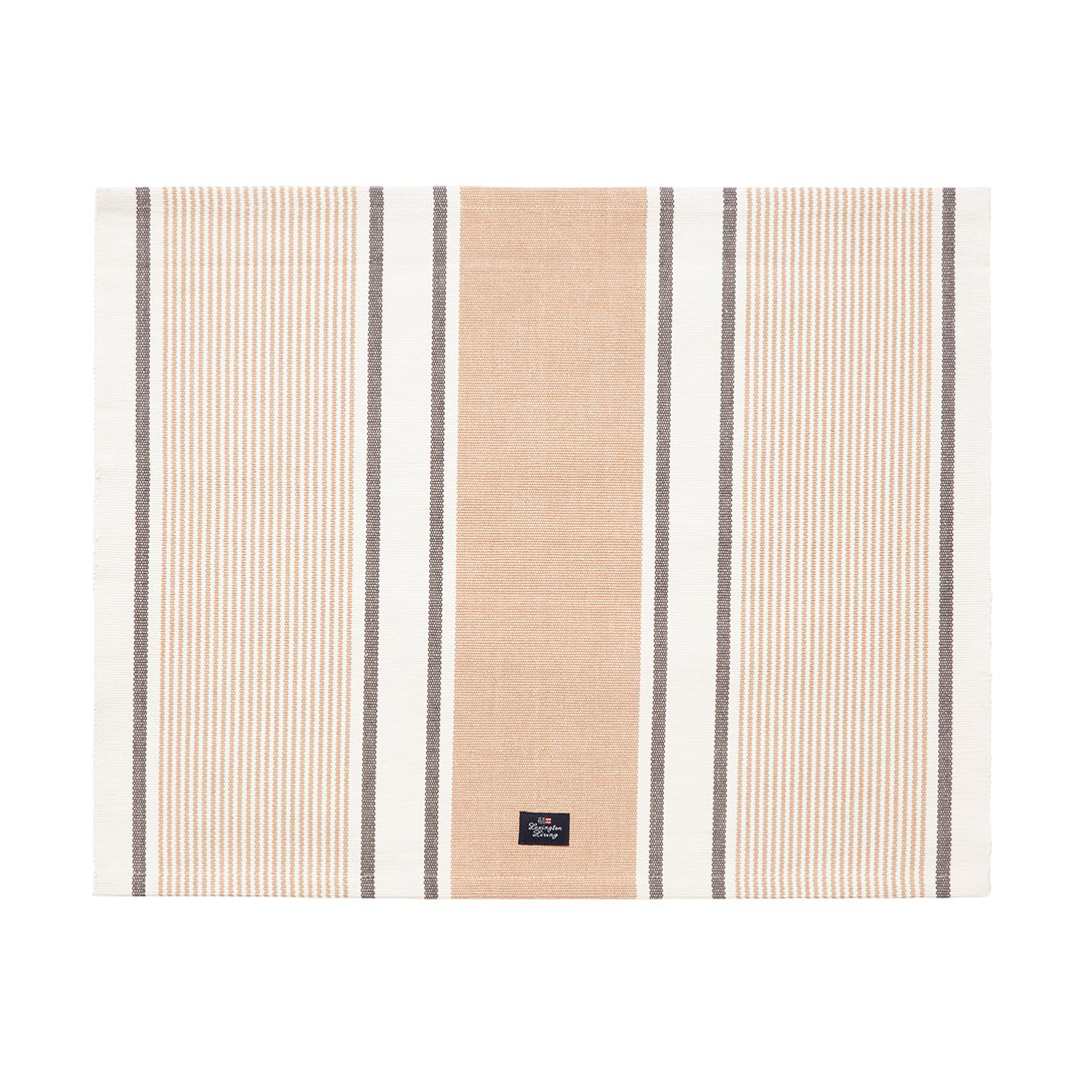 Lexington Striped Organic Cotton bordbrikke 40×50 cm Beige