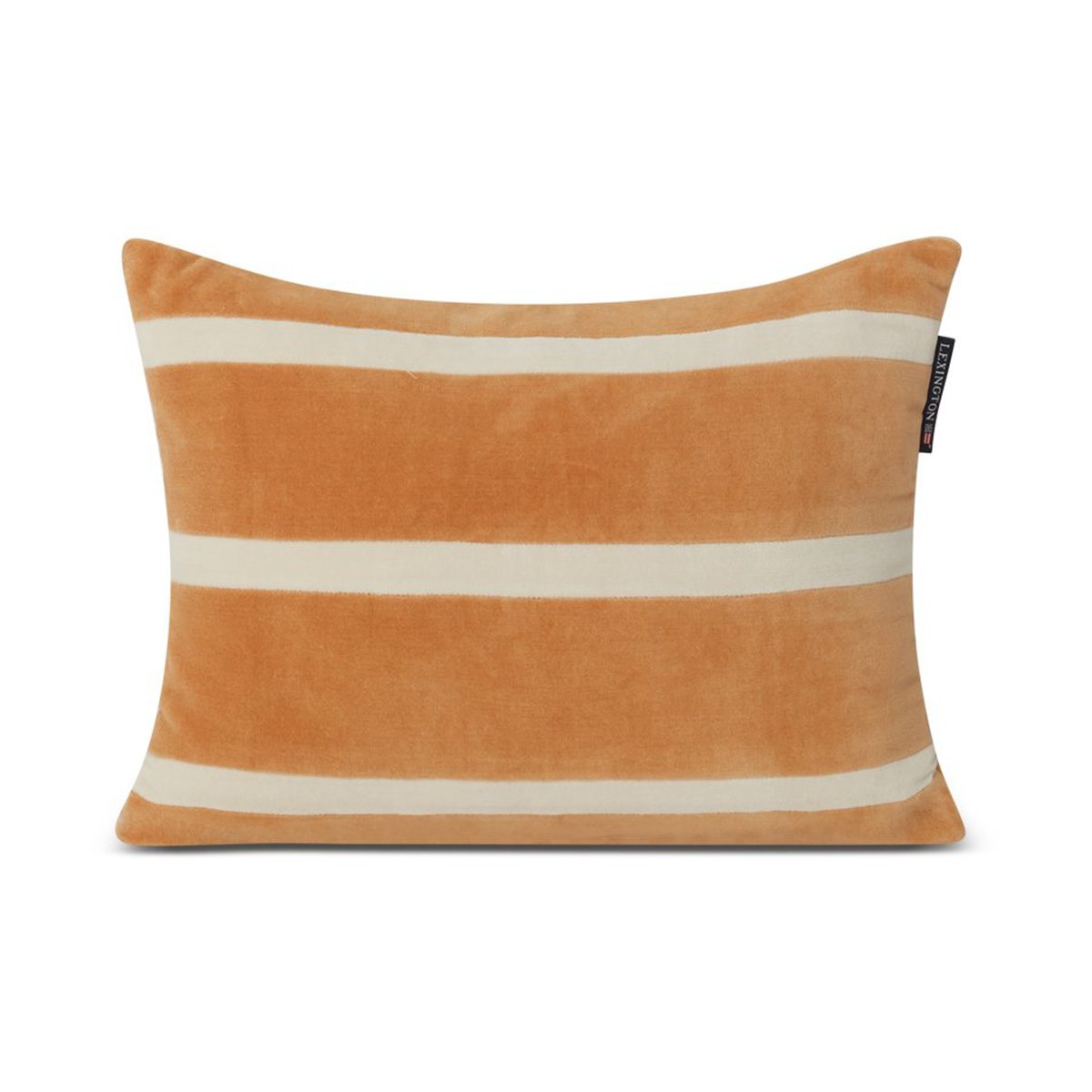 Lexington Striped Organic Cotton Velvet pute 30 x 40 cm Mustard-light beige