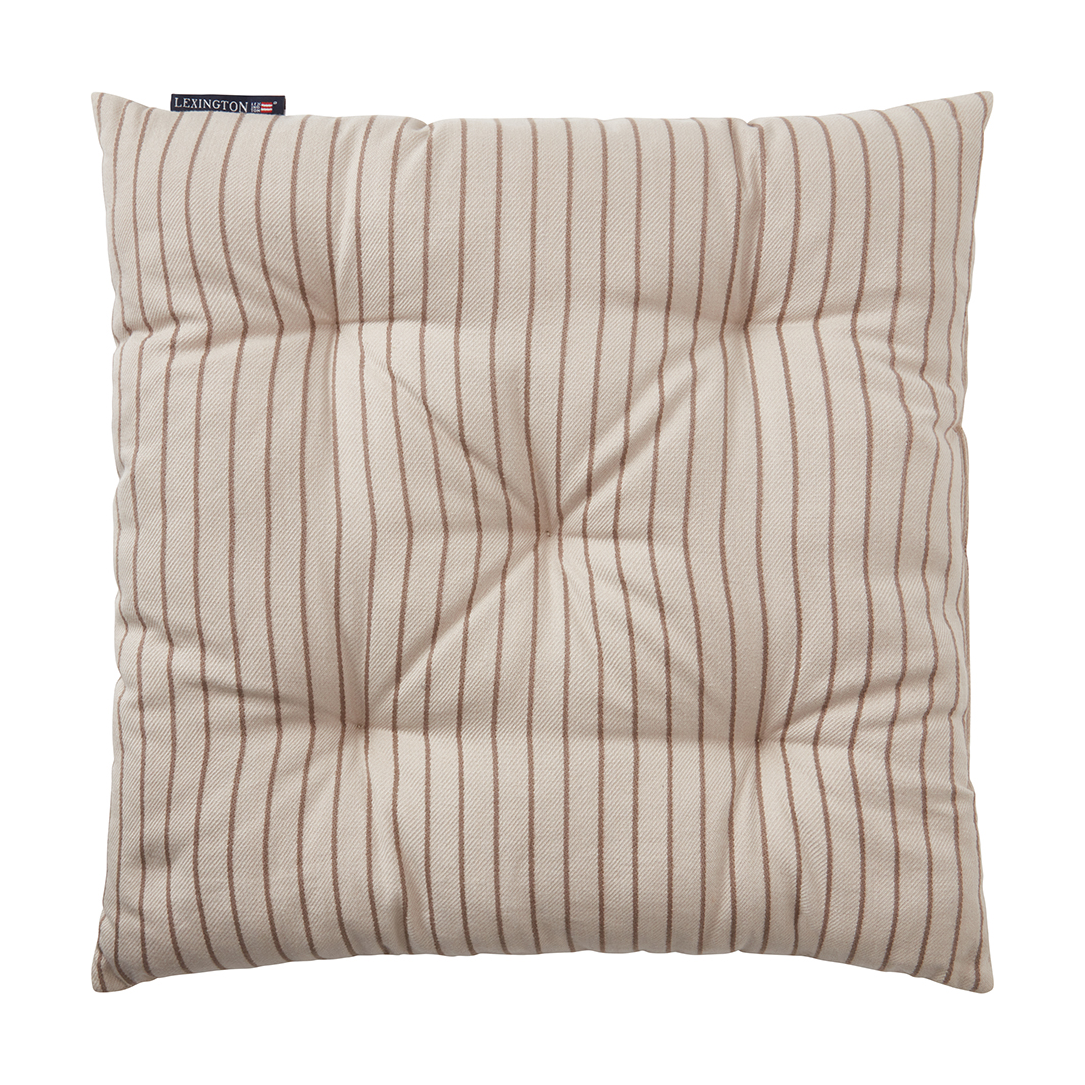 Lexington Striped Recycled Cotton sittepute 40×40 cm Beige