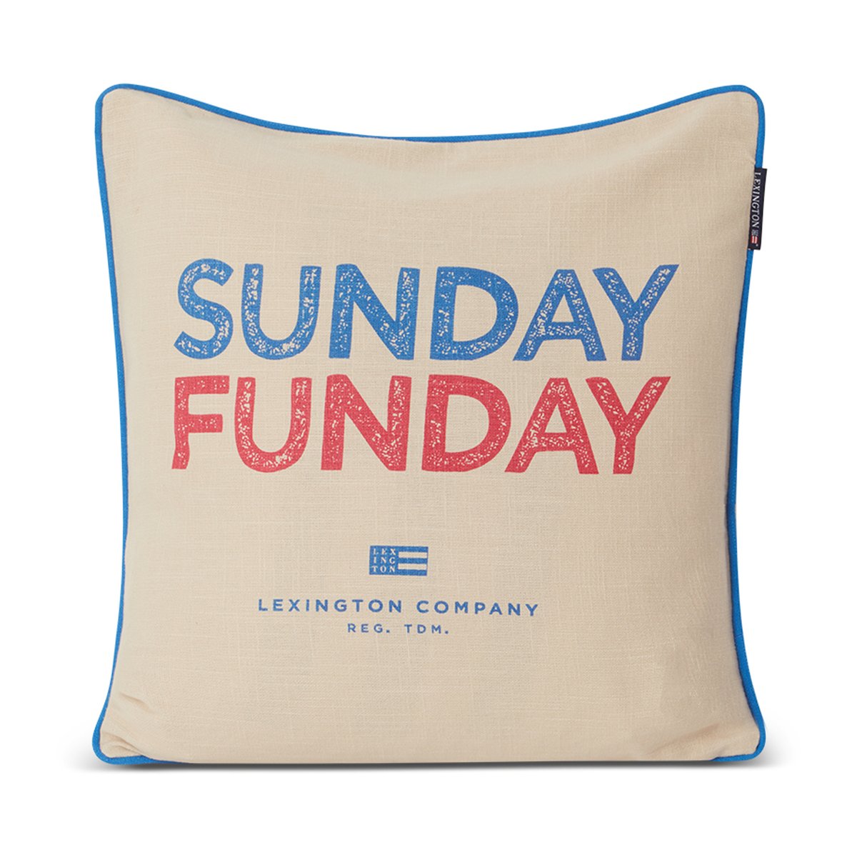 Lexington Sunday Funday Printed putetrekk 50 x 50 cm Beige-blå-rosa