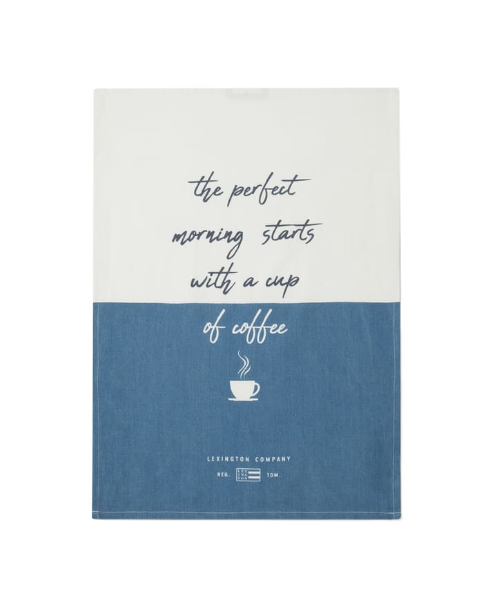 The Perfect Morning Org kjøkkenhåndkle 50x70 cm, Hvit-blå Lexington