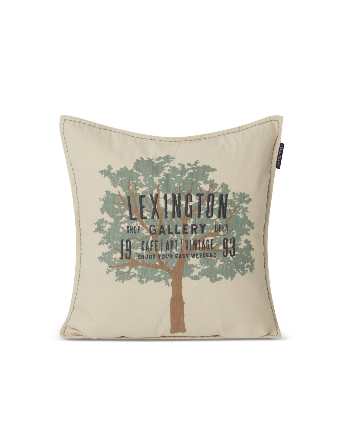 Lexington Tree Logo putetrekk 50×50 cm Lysebeige-grønn