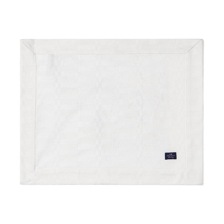 White Jacquard Cotton bordbrikke 40x50 cm - Hvit - Lexington