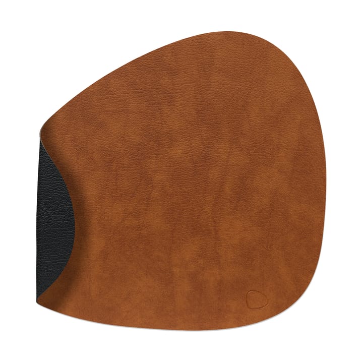 Bull spisebrikke vendbar curve L 1 stk., Cognac-black LIND DNA