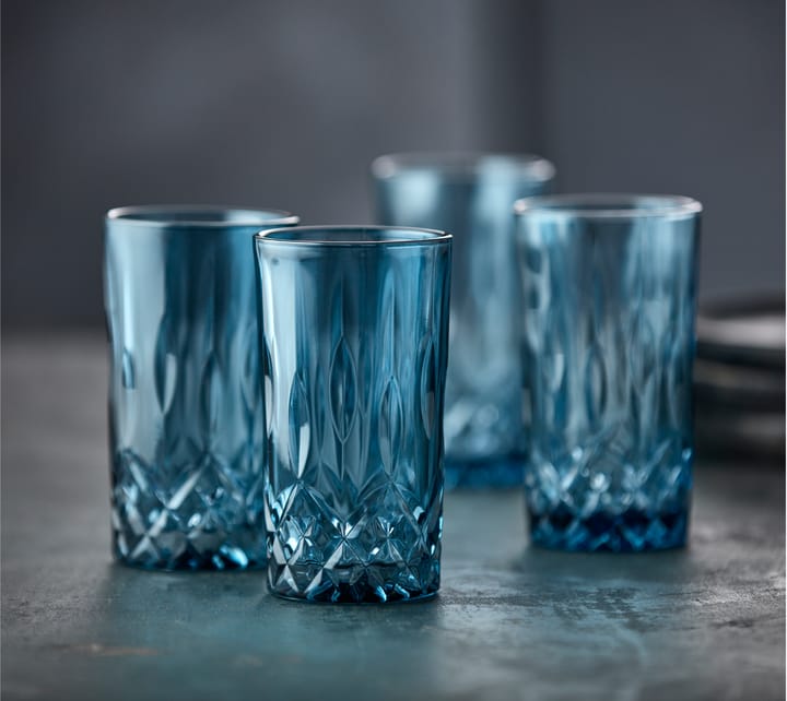 Sorrento highball glass 38 cl 4-pakning, Blue Lyngby Glas